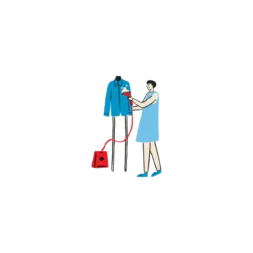 It si an anime in which a man is ironing cloth